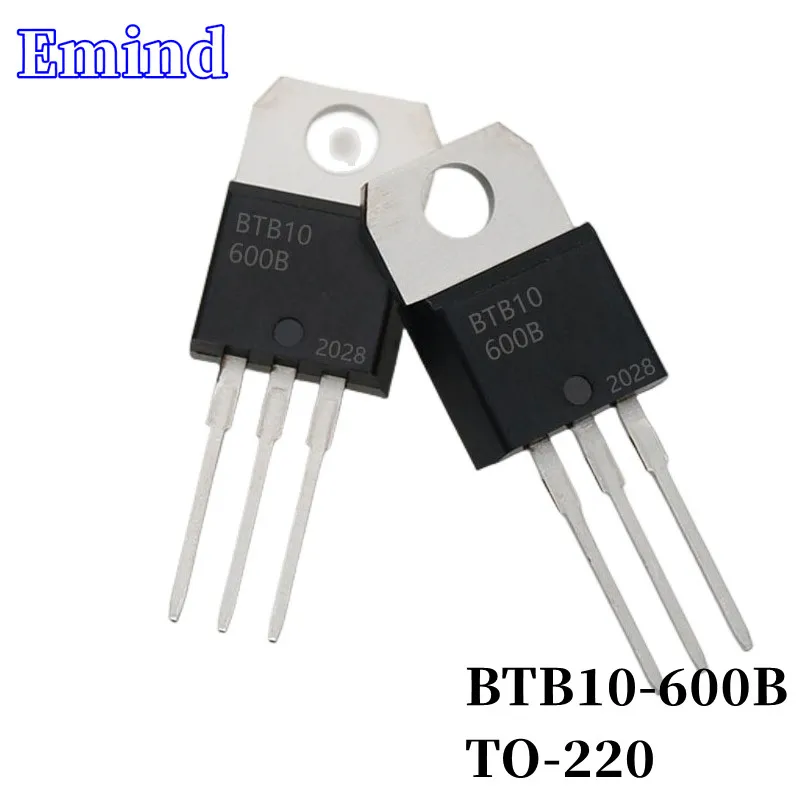 

20/50/100/200/500Pcs BTB10-600B BTB10 Triac 10A/600V TO-220 DIP Thyristor Large Chip