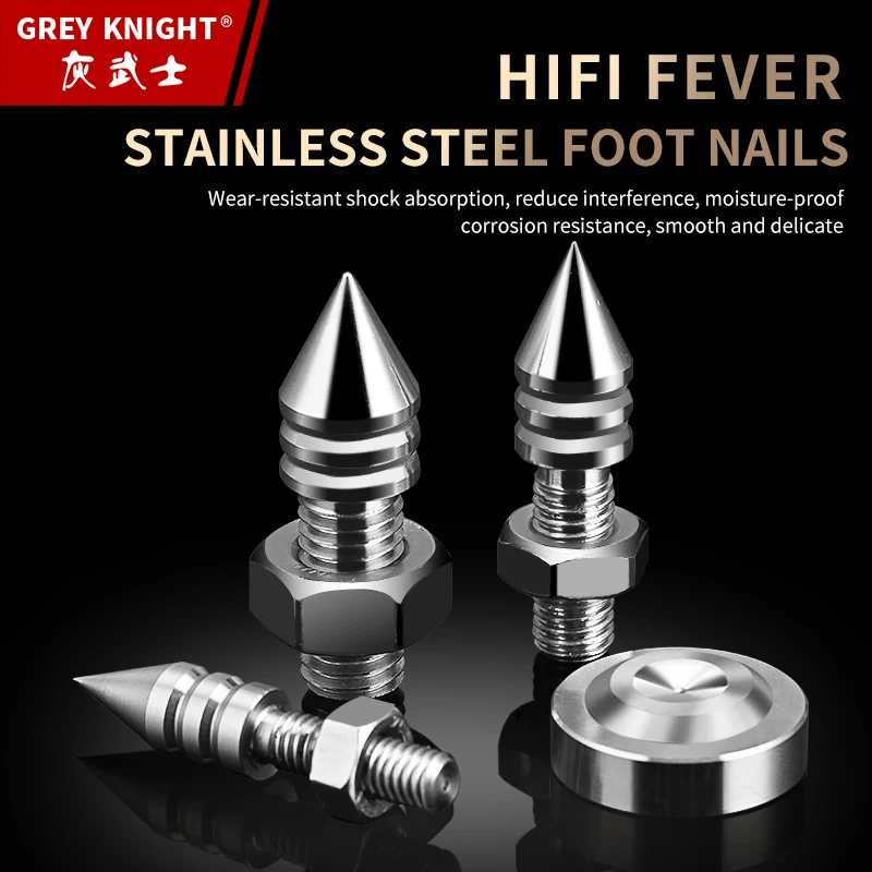 M6/m8/m10 4 peças de aço inoxidável de alta qualidade hifi pé prego amplificador cd alto-falante chassi pé almofada máquina pé suporte