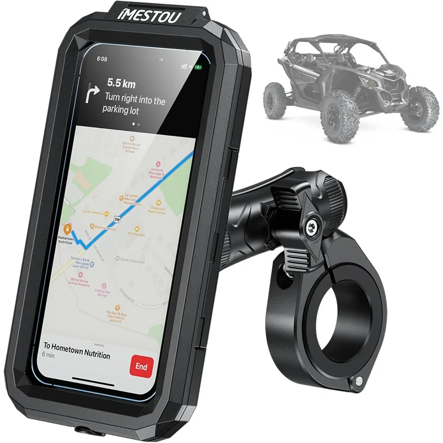 

iMESTOU Водонепроницаемое крепление для телефона ATV с алюминиевым 1-дюймовым шариком, большой зажим, адаптер для крепления, подходит для ATV UTV 1,5 дюйма/1,75 дюйма/1,85 дюйма/2 дюйма/2,1