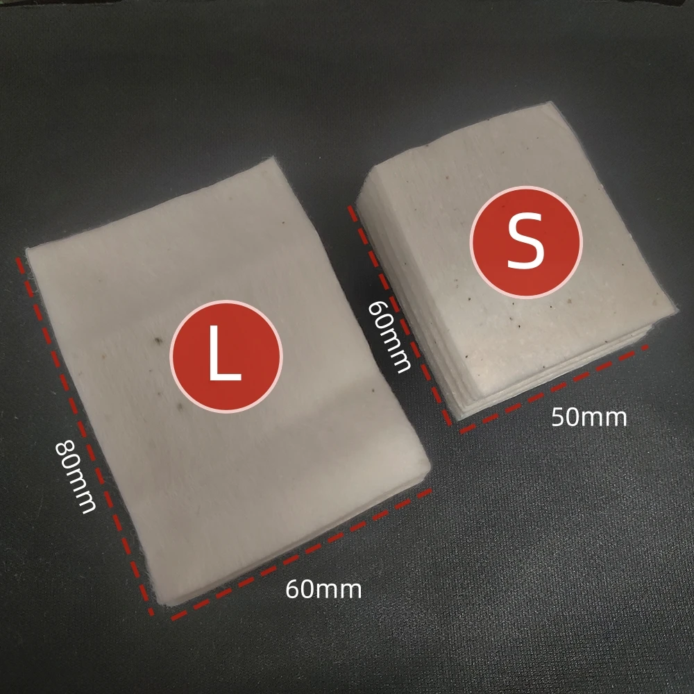 40-5pads Japanese Cotton Soft Pad S/60x50mm Cosmetic Cotton L/80X60mm Cotton Unbleached Repacked Cotton