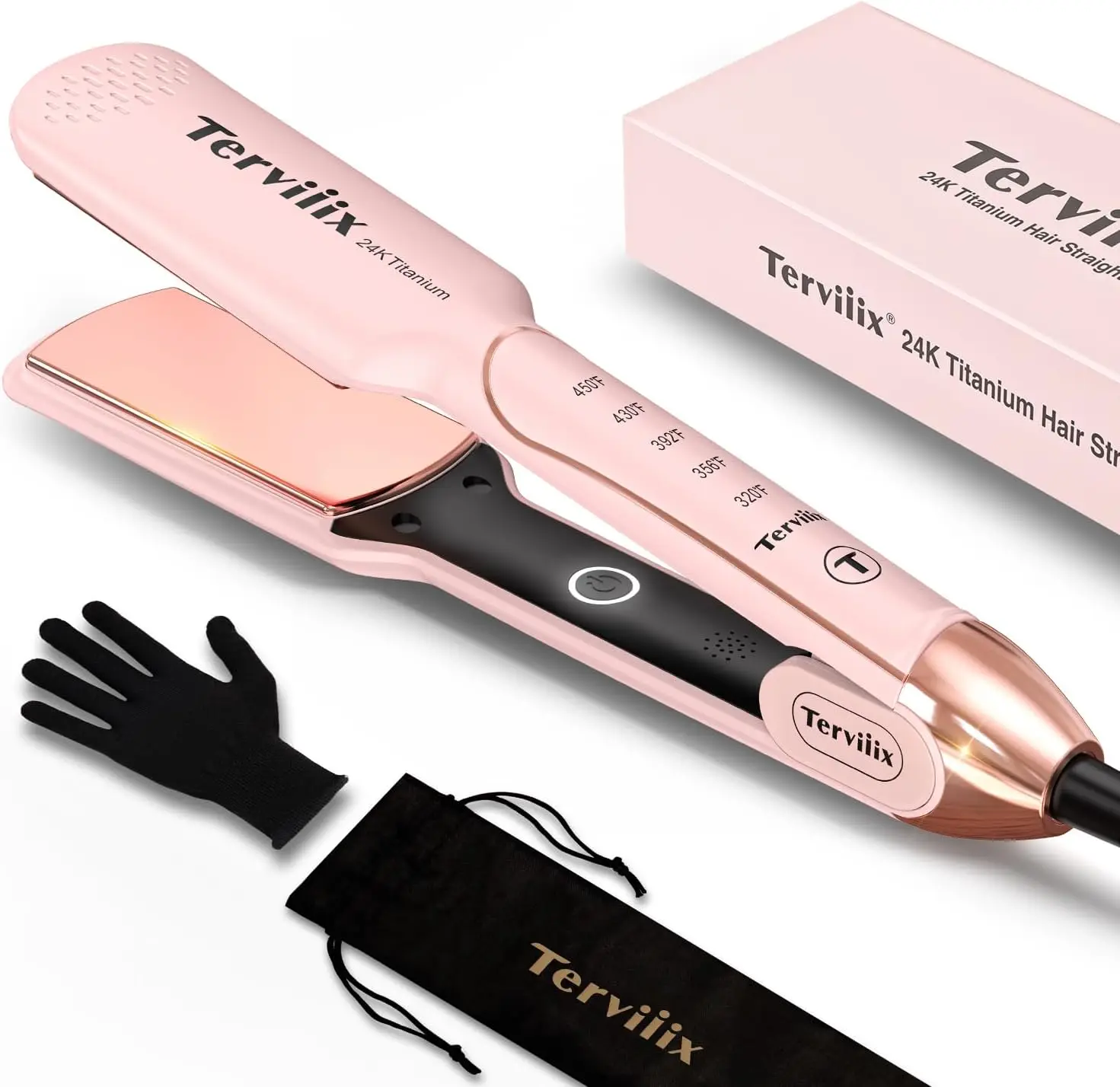 Professional Titanium Flat Iron with ARC Design - 1-3/4 Inch Plates for Smooth, Fast Styling on All Hair Types