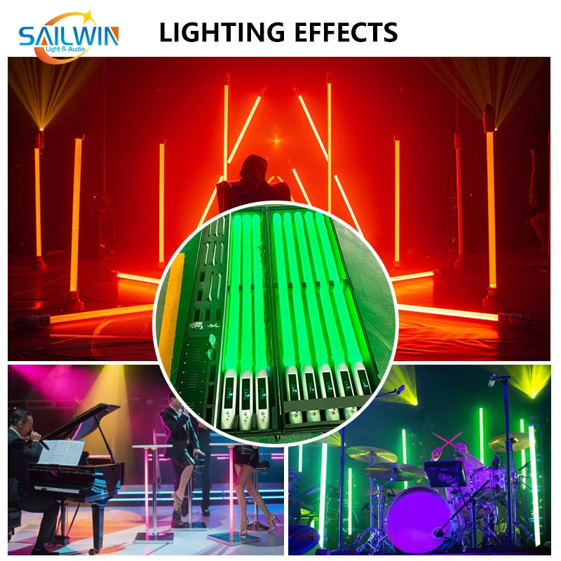 Factory Direct Sales Wireless Battery Pixel Led Tube Light DMX Outdoor Dj Stage Lights For Wedding Nightclub with Flight Case