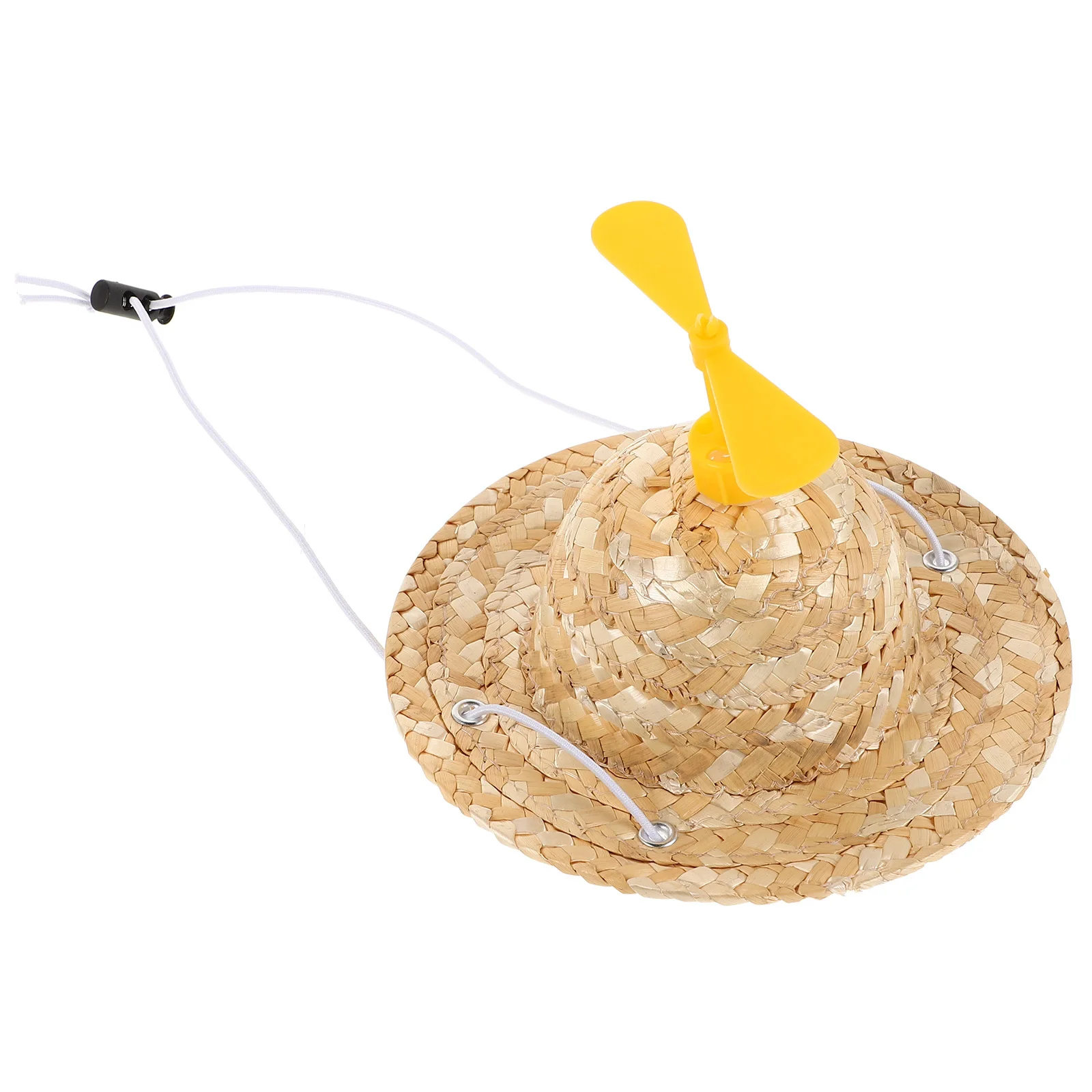 

Adjustable Small Dog Cat Straw Woven Hat Dragonfly Propeller Pet Sun Protection Cosplay Hat for Outdoor Events