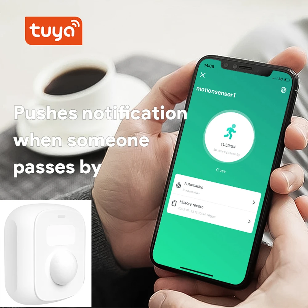 Tuya Zigbee Wifi Mini PIR Motion Sensor Smartlife APP Control Human Movement Detector with Light Sensor Scene Switch Function