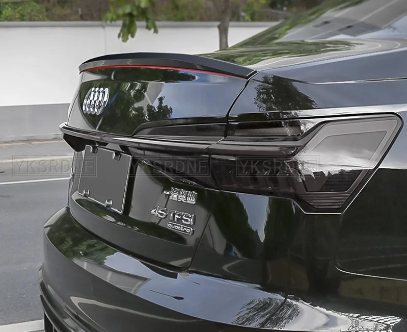 2019 2020 2021 2022 to up For Audi A6 C8 spoiler High Quality ABS Trunk Lip Wings Tail Spoiler By Glossy Black Carbon Fiber