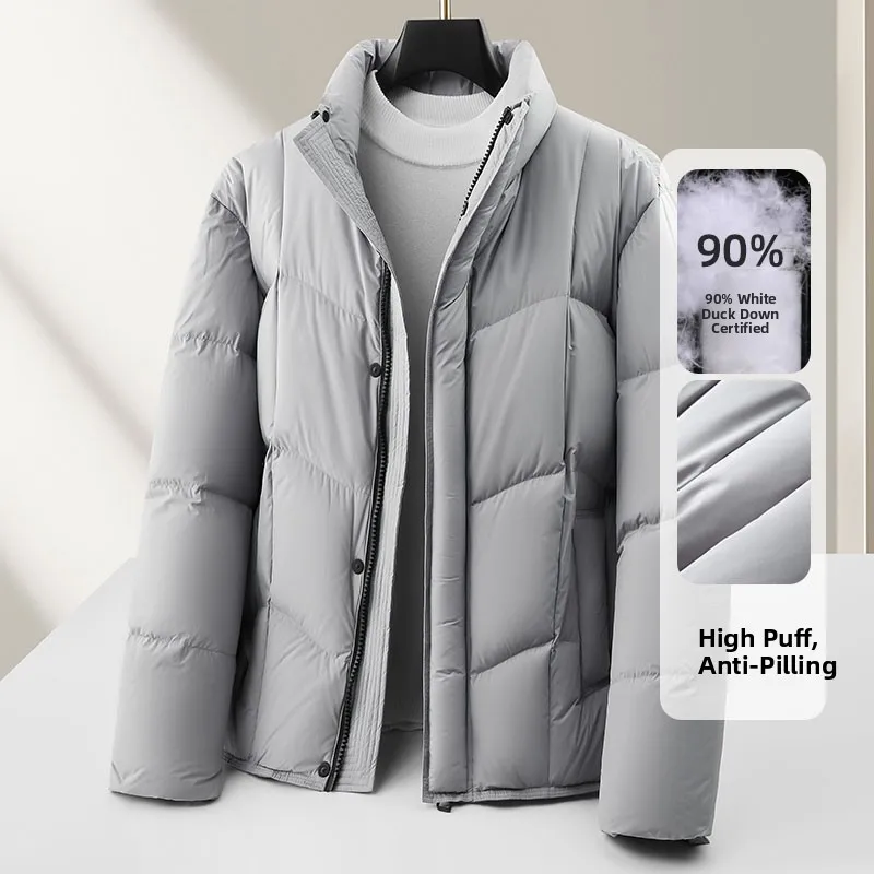 

Мужская зимняя куртка Cloud Puff с утолщенным наполнителем, новая модель, с воротником-стойкой, короткое пальто, ветрозащитное, теплое, из композитной ткани.