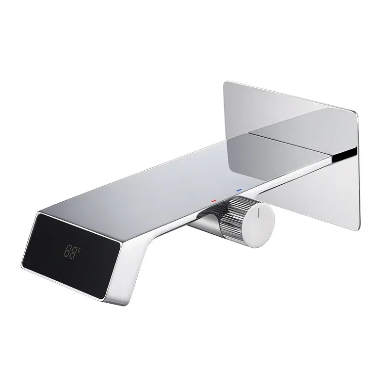 

All copper concealed, digital display basin faucet into the wall, hotel home, faucet