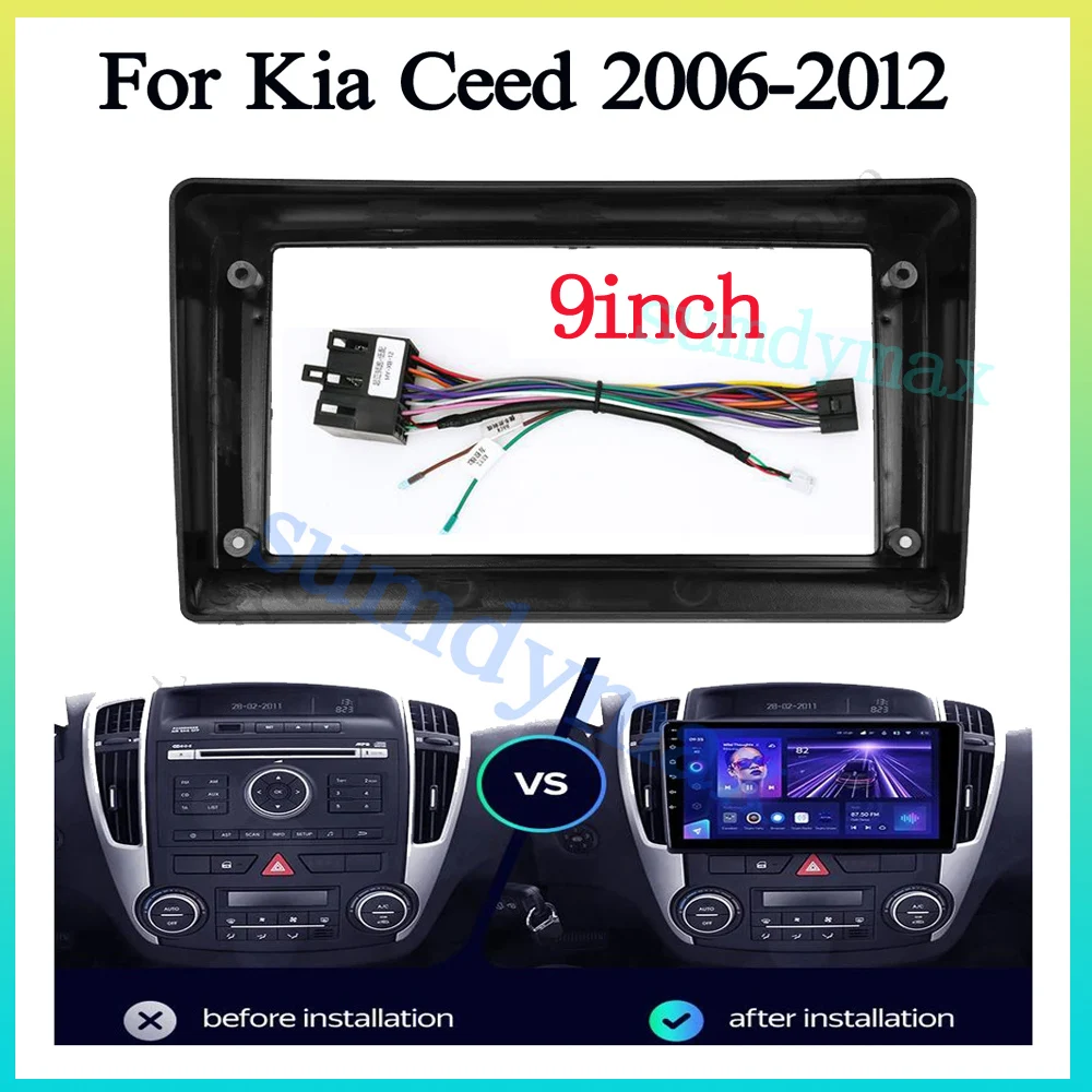 

9inch Car Radio Frame Fascias Navigation Panel For Kia CEED 2006-2012 Android Screen Dask Kit Fascia Frame