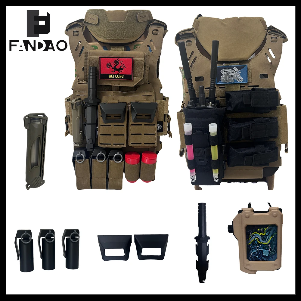 Tactical 3D Printed Equipment Model Airsoft Vest Accessories Battery Box Grenade Model Communicator Model for Outdoor CS Cosplay