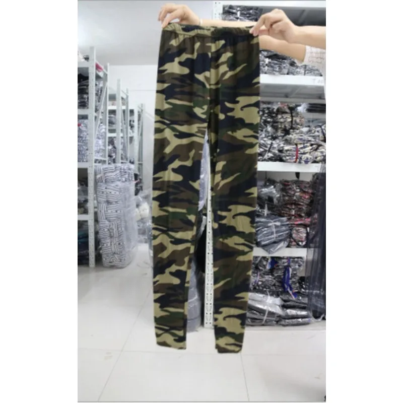 Fashion Camouflage Leggings Women Skinny Print Small Leg Pants High Elastic Slim Thin Style Leggings Ladies Yoga Gym Leggings