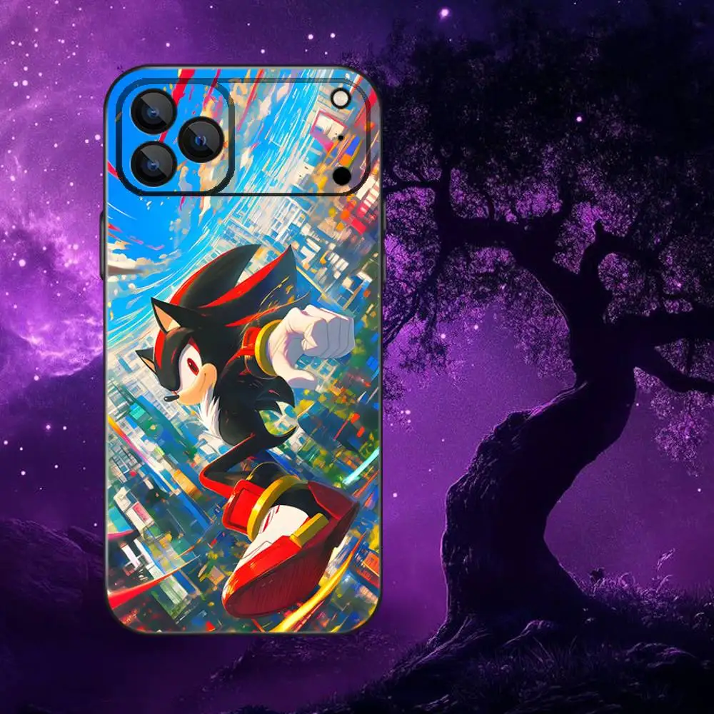 Shadow The H-Hedgehog  Phone Case For iPhone 17,16,15,14,13,12,Pro,Max,Plus,E,SE4,Air,Mini Black Soft Box