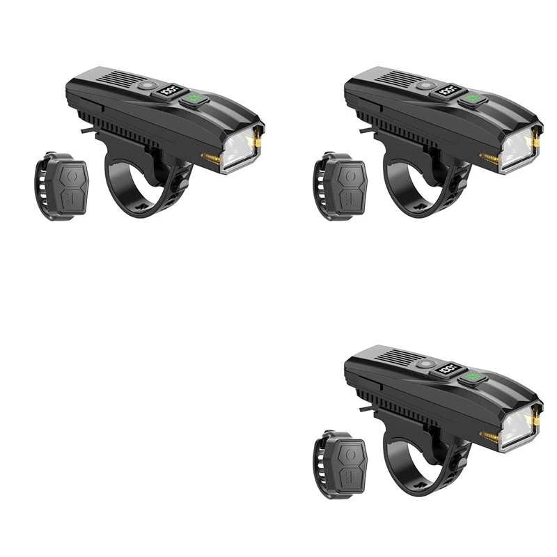 a89e-3x-スマート自転車フロントライト充電式自転車ヘッドライトホーン付きワイヤレスリモコン自転車ライト