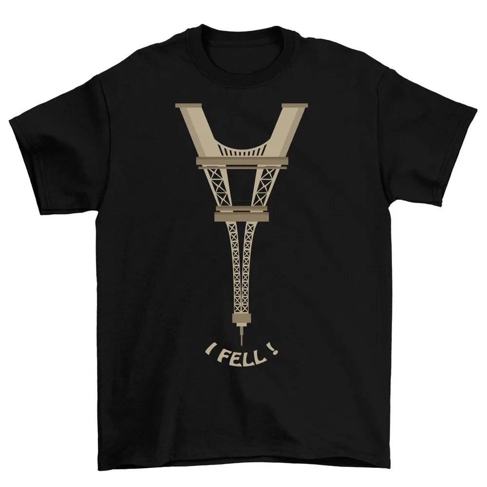 I Fell Eiffel Tower Funny Paris France T-Shirt Men Women Unisex High Quality 100%Cotton Short Sleeve