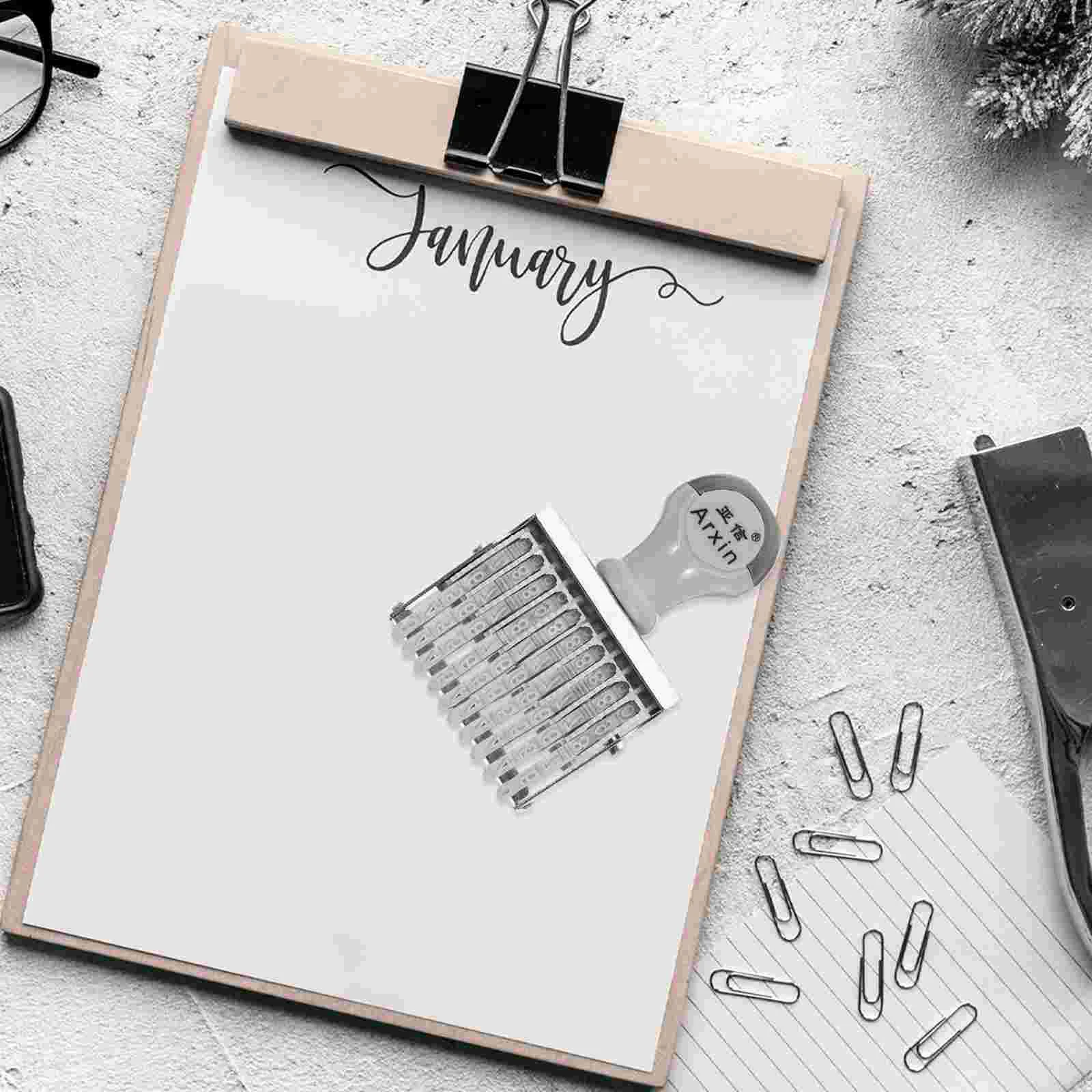 Number Line Stamp Roller Rubber Date Alphabet Stamps File Accessory Multi-use Office