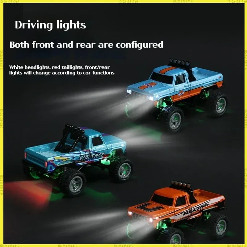 Trasped Mini Off Road Remote Control Car 2 4Ghz Proportional Control 1 64 Alloy Model Cool Lighting Shock Absorption Small Gift
