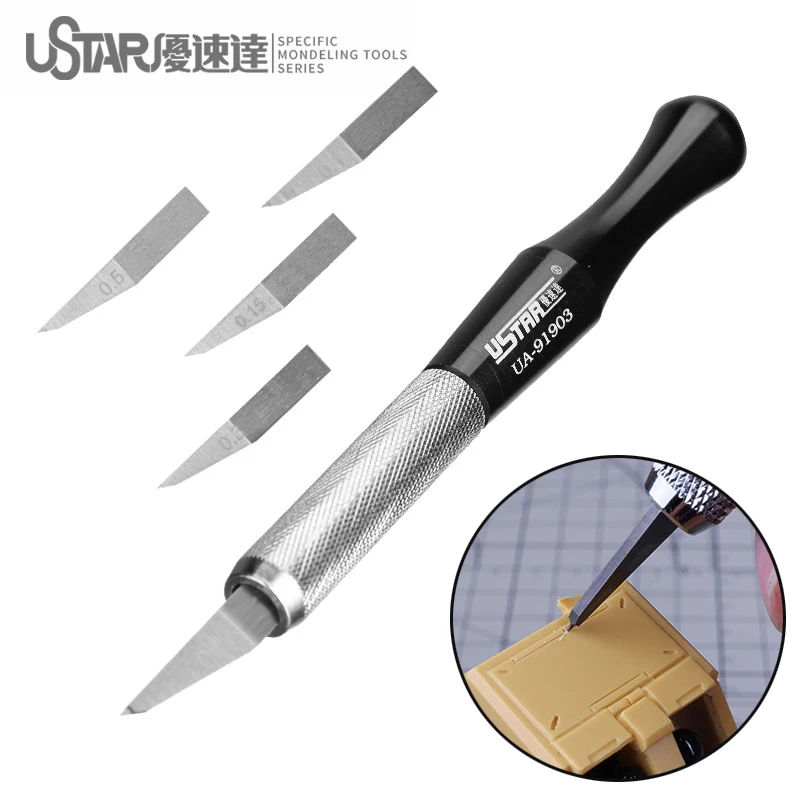 

USTAR Tungsten Steel Line Carver Model Push Broach Carved Sword DIY Hobby Cutting Tools Accessory