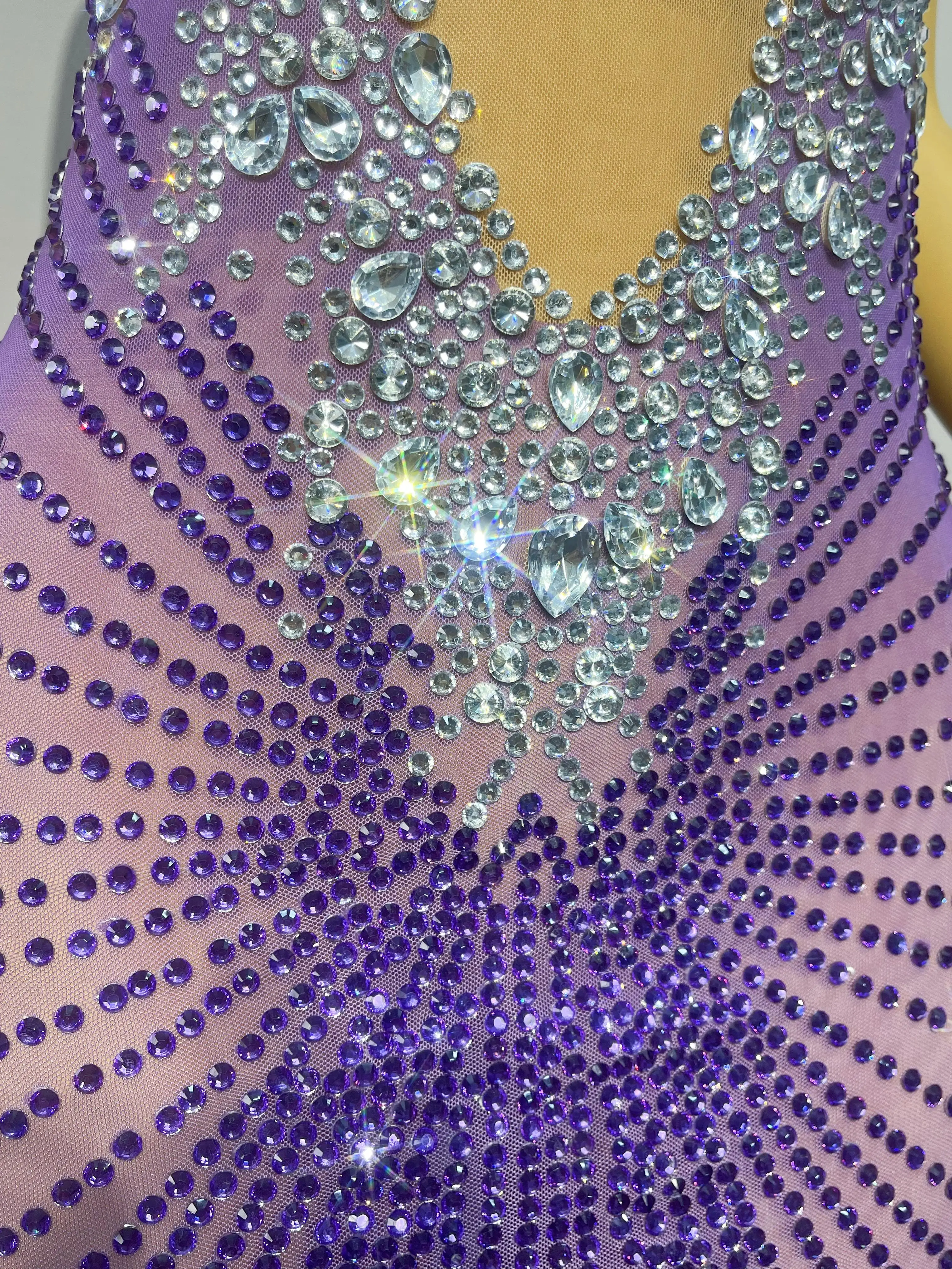 Luxury Blingbling Rhinestones Elegant Cultivation Mesh Dress Cocktail party Evening Gown Red carpet Show Outfit Chijin