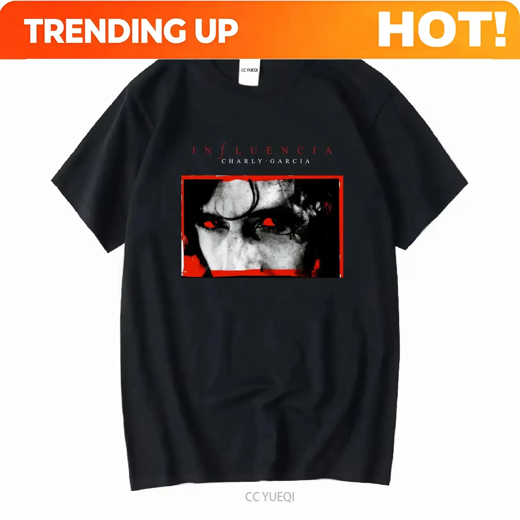 Customization Shirt Charly Garcia Influencia Singer Musician Album Logo T Shirt S 3XL Vintage Washed Homme Designer Clothes Vers