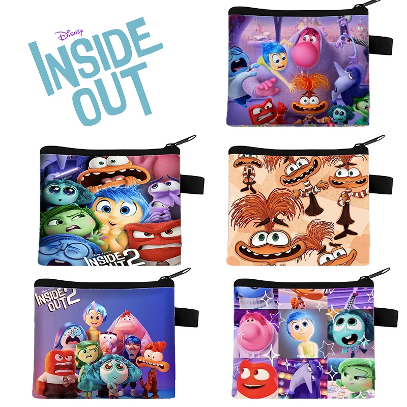 Disney Inside Out 2 Coin Purse Cute Gift Bag Children Kawaii Wallet Anime Cat Purse Zipper Mini StorageBag Birthday Gift New Hot