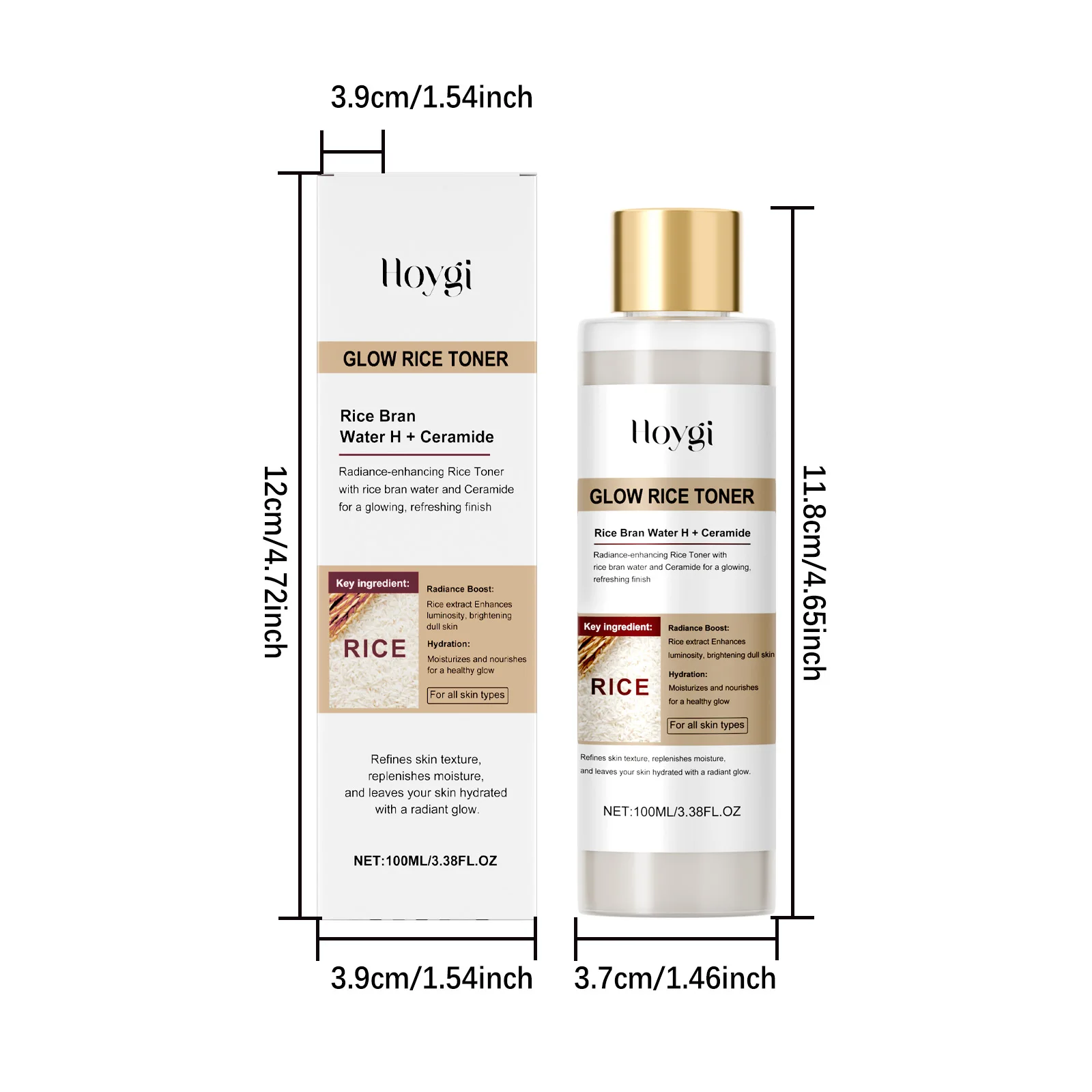 توهج الأرز الحبر ترطيب موازنة الوجه جوهر المياه النفط السيطرة على المسام تكرير مغذي اشراق الحبر متوهجة الجلد