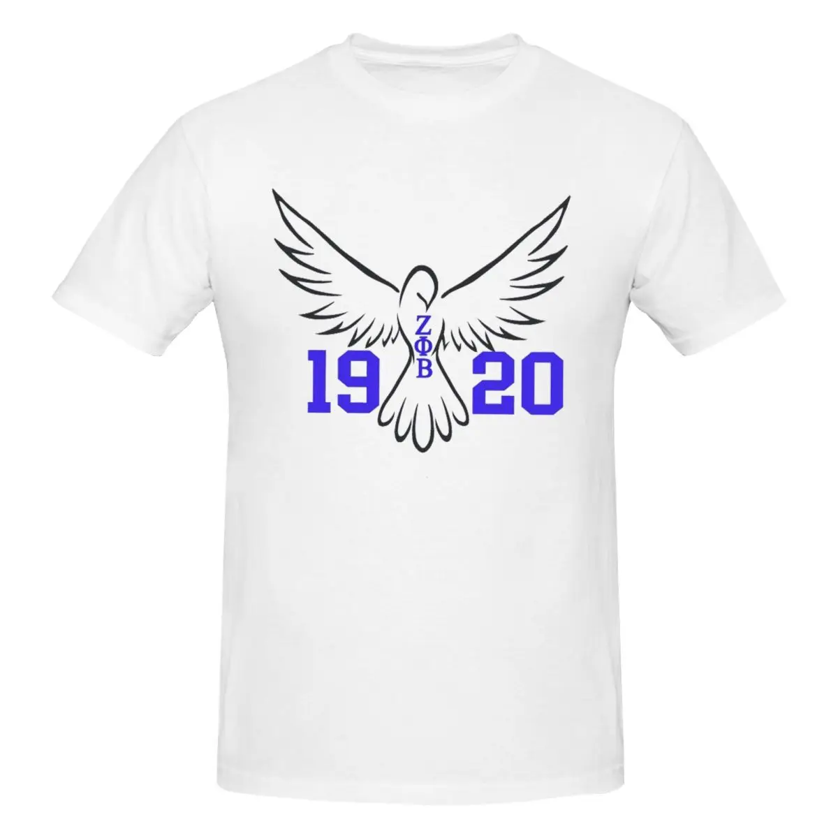 

Zeta Phi Beta Greek Letter 1920 ZOB Men T-Shirt Classic Plus Size T Shirts Men's Crew Neck Cotton Tees Short Summer Male