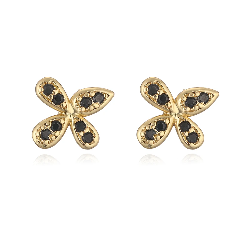 أقراط مطلية بالذهب بأحجار الزركونيا المكعبة ، مرصعة معدنية ممتازة للسيدات ، مجوهرات حلوة ورومانسية