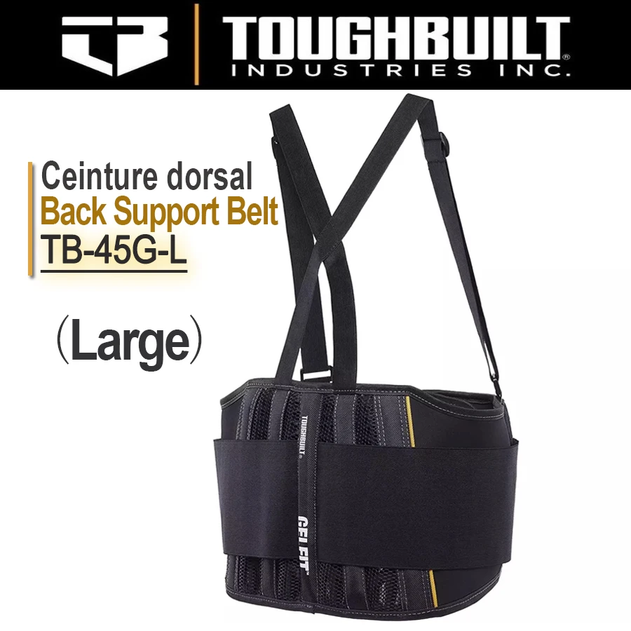 

ToughBuilt TB-45G-L/TB-45G-M Ceinture Dorsal /Back Support Belt - Large/Medium Attached Suspenders, Comfortable, Durable