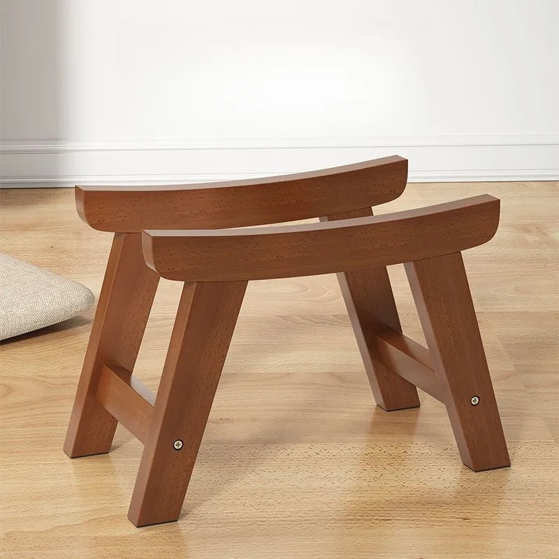 Solid Wood Fabric Small Stool Small Apartment Shoe Changing Stool Living Room Modern and Simple