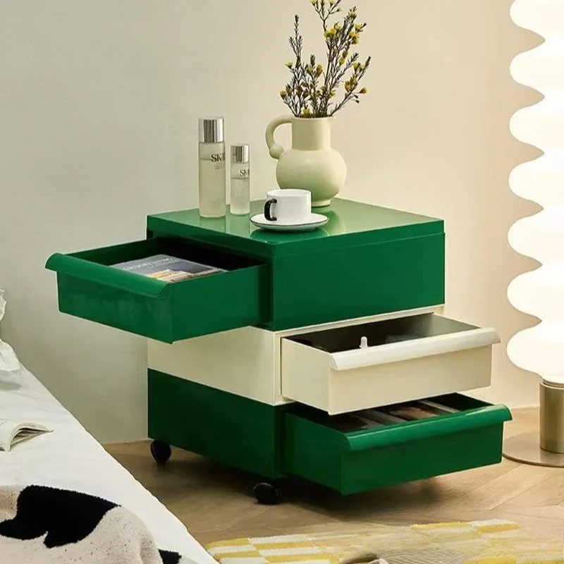 Factory direct sale Multi-functional Simple bedside table Large capacity drawer locker Mobile trolley Bedroom storage cabinet