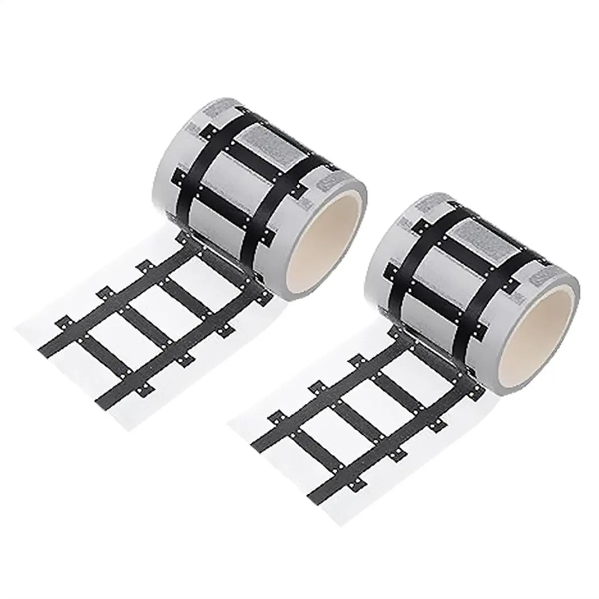 AA14 2pcs 33 Feet Black Art Journal Scrapbook Planner Tape Kids Cartoon DIY Road Track Traffic Paper Tape