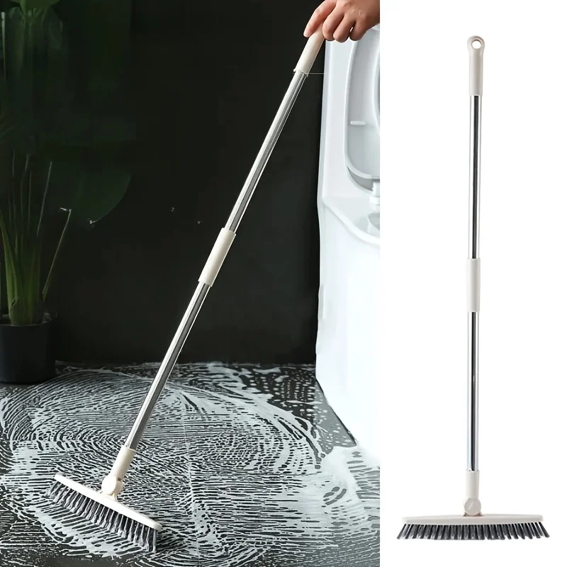 1pc Bathroom Floor Brush For Bathroom Without Dead End Hard Bristle Scrub Brush Long Handle Tub And Tile Cleaning Brush