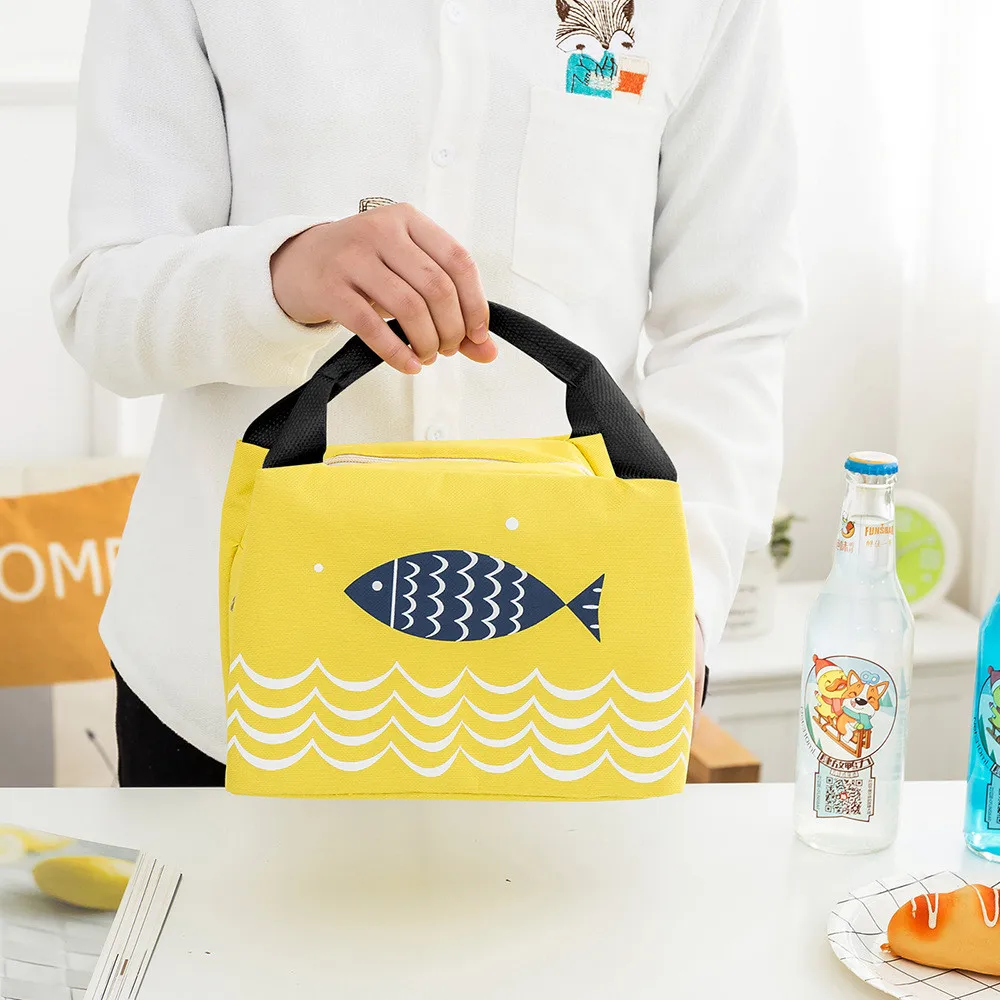 Cute Fish Lunch Bag Cartoon grande capacità Bento Box custodia termica per il pranzo borsa contenitore comoda borsa termica