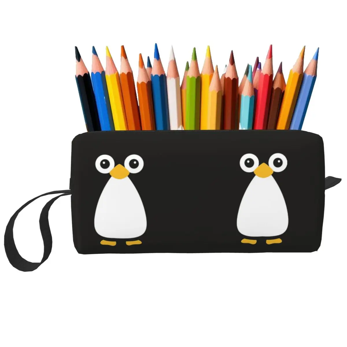 かわいいベクターペンギンのペンケース、男の子と女の子のためのペンボックス、鉛筆バッグ、文房具、旅行、女性用コスメティックバッグオーガナイザーポーチ