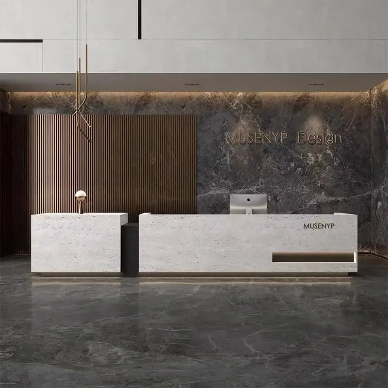 

Beauty Luxury Reception Desks Modern Shelves Restaurant Simple Reception Desks Aesthetic Company Mostrador Trendy Furniture