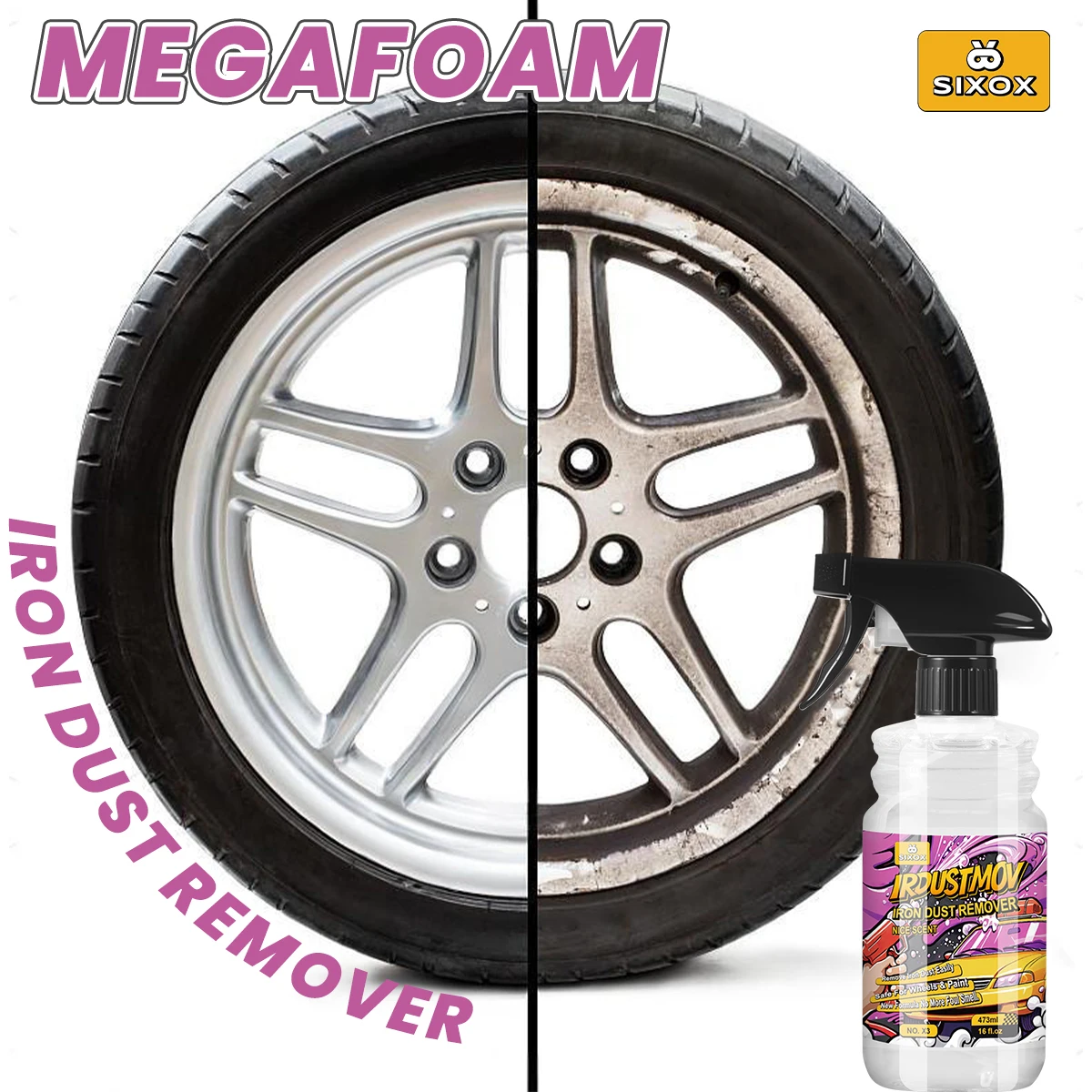 473ml Car Paint Wheel Iron Particle Powder Cleaning Super Rust Dust Remover Spray Metal Surface Defender Auto Rim Clean Spray X3