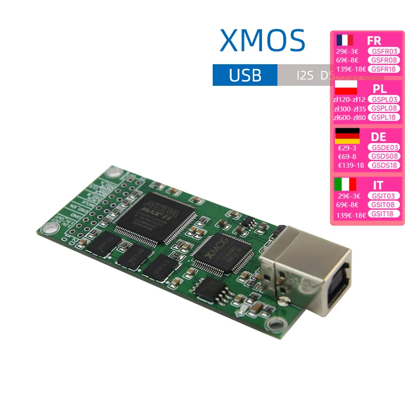 XMOS CPLD USB digital interface I2S SPDIF output DSD512 PCM384 compatible with Amanero