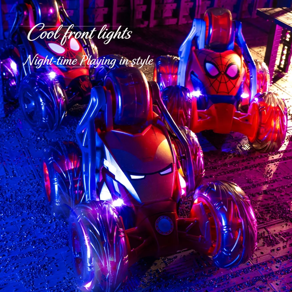 

Genuine The Avengers 360-Degree Flip Off-Road Toys Cars Marvel Superhero Cartoon Remote-Controlled Toy Car Boys Birthday Gifts