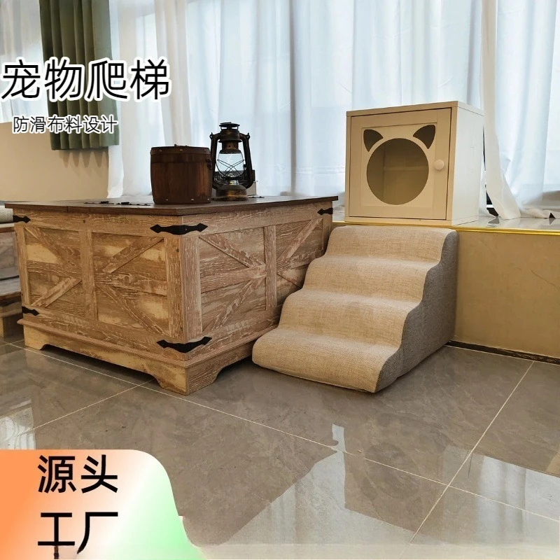 Anti‑Slip Pet Stairs Dog Bed Steps Ramp Ladder for Small Dogs Short‑Legged Cats Sofa Bed Side Climbing Access