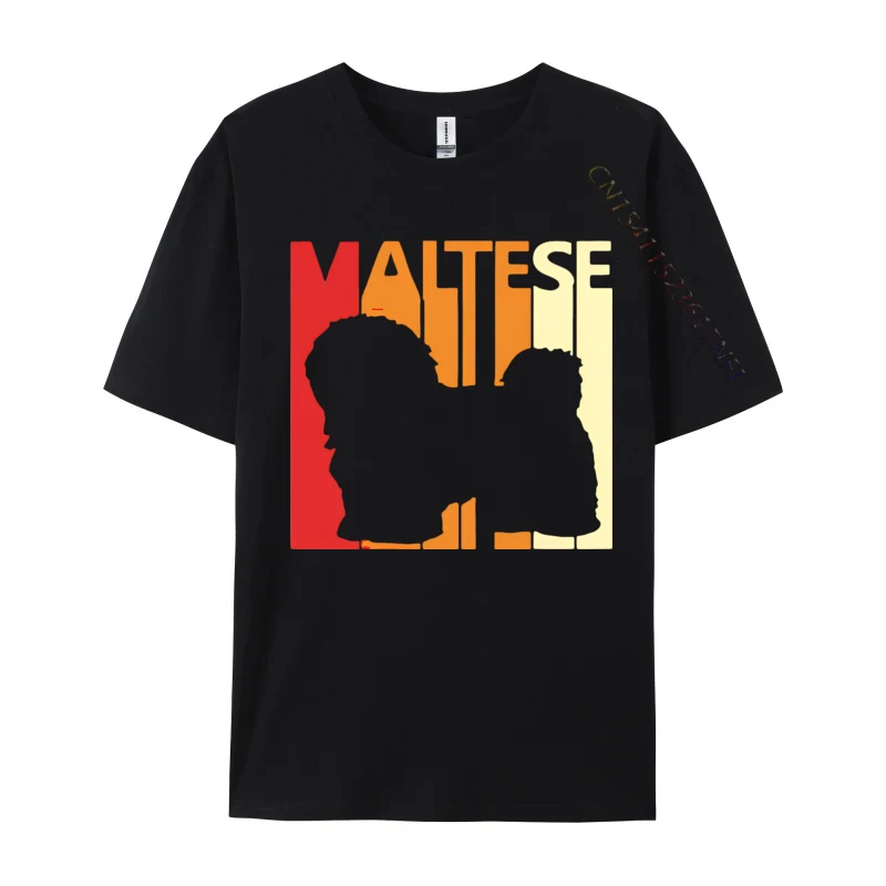 

Fashionable Maltese Vintage Cute Maltese Mom dad A T Shirt For Men Funny Cotton T Shirts Youthful Teeshirt