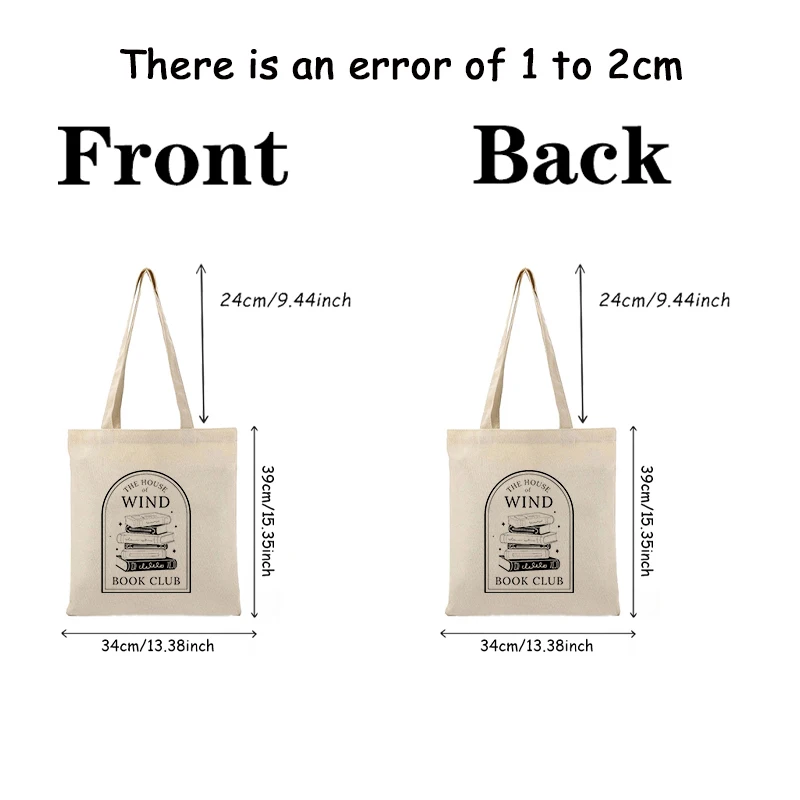 The House of Wind Book Club Pattern Tote Bags Canvas Shoulder Bag for Travel Daily Commute Women's Reusable Large Shopping Bag