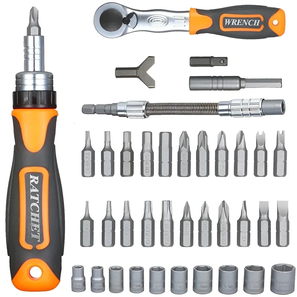 38 In 1 Multipurpose Screwdriver Bit Set Household Labor Saving Tool Kit Combination Ratchet Wrenches Hand Tool Sets