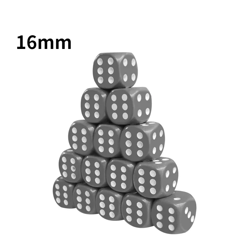 10 Teile/satz Außenhandel Neue Produkt Würfel 16mm Abgerundete Ecken Grau Punkt Würfel Acryl Einfarbig KTV Mahjong Würfel