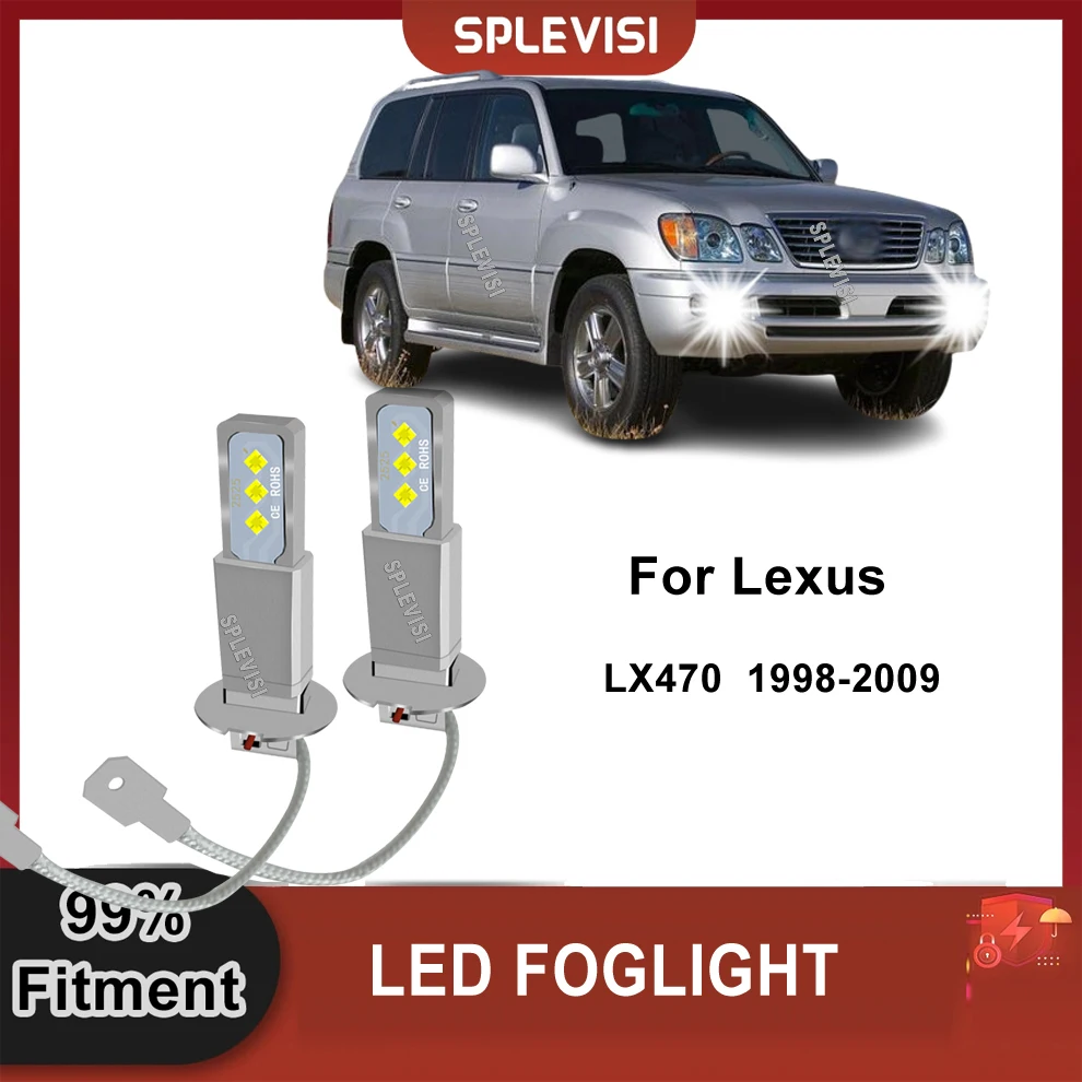 

2Pcs Front Fog Lamp Light Bulbs 12v 6000K White H3 453 Pk22s For Lexus LX470 1998-2009 ES300 1996-2003 GX470 2001-2009