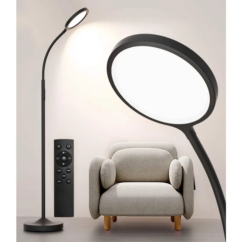 

Floor Lamp,Super Bright Dimmable LED Lamps for Living Room, Custom Color Temperature Standing Lamp with Remote Push Button