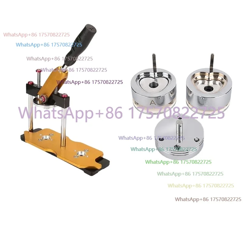 Super Value Factory StoreBest Price 57.5x53mm Heart Shape Rotary Metal Badge Making Machine With Metal Back Button Material 100