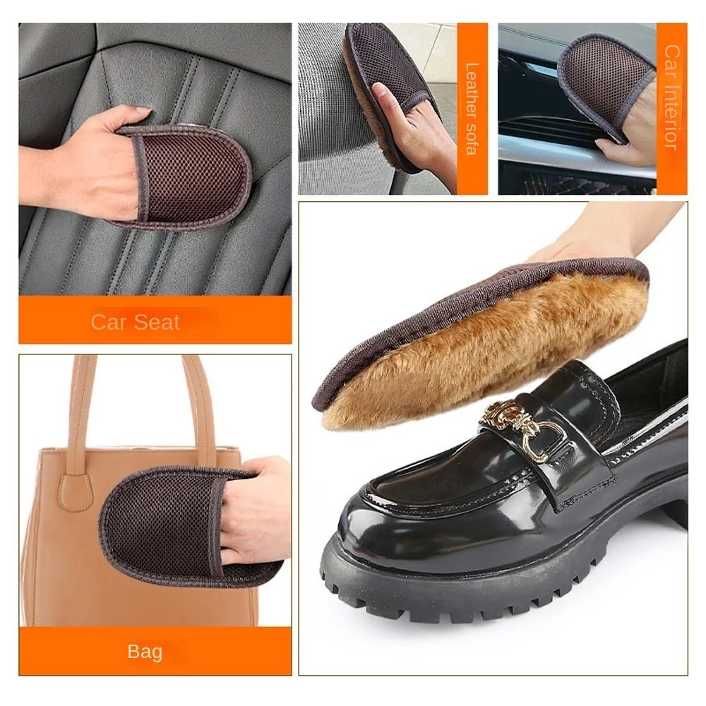 Shoe Gloves Shoe Care Brush Shoes Cleaner Soft Wool Plush Polished Gloves Wipe Shoes Handbag Brushes Leather Care