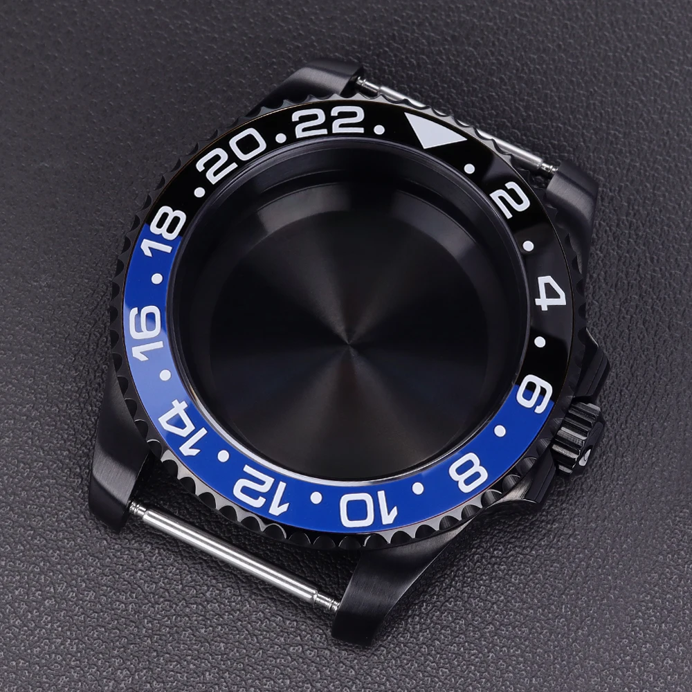 40 مللي متر أسود NH35 ساعة مع كريستال الياقوت 120 انقر ل SUB GMT NH35 NH36 NH34 NH38 8215 Eta2824 حركة 200 متر مقاوم للماء #3