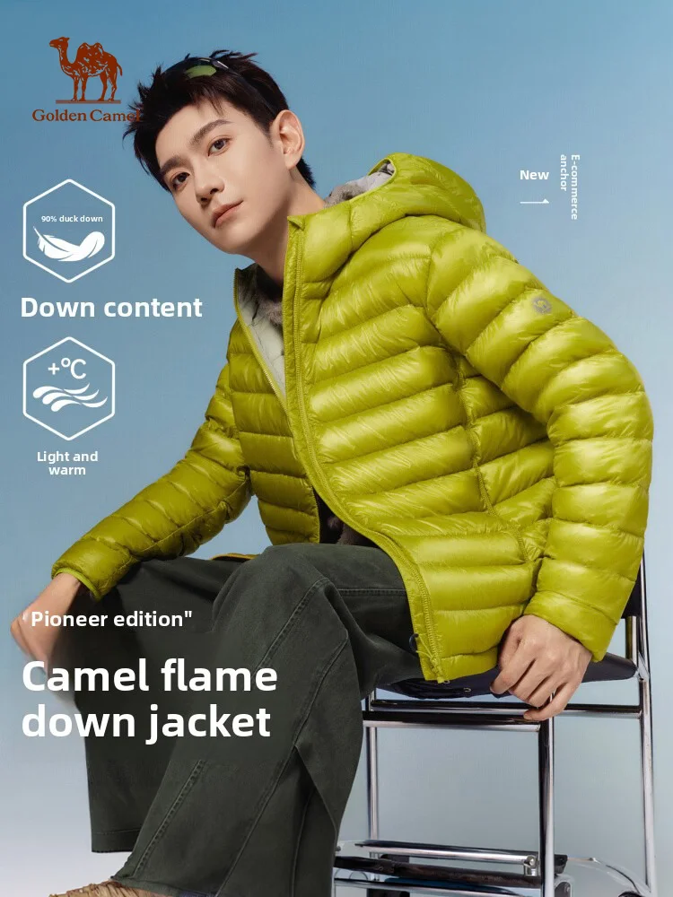 Golden Camel Winter 90% Duck's Down Jackets Men Outdoor Waterproof Quick Dry Warm 650FP Coat Hooded Ultralight Hiking Jacket