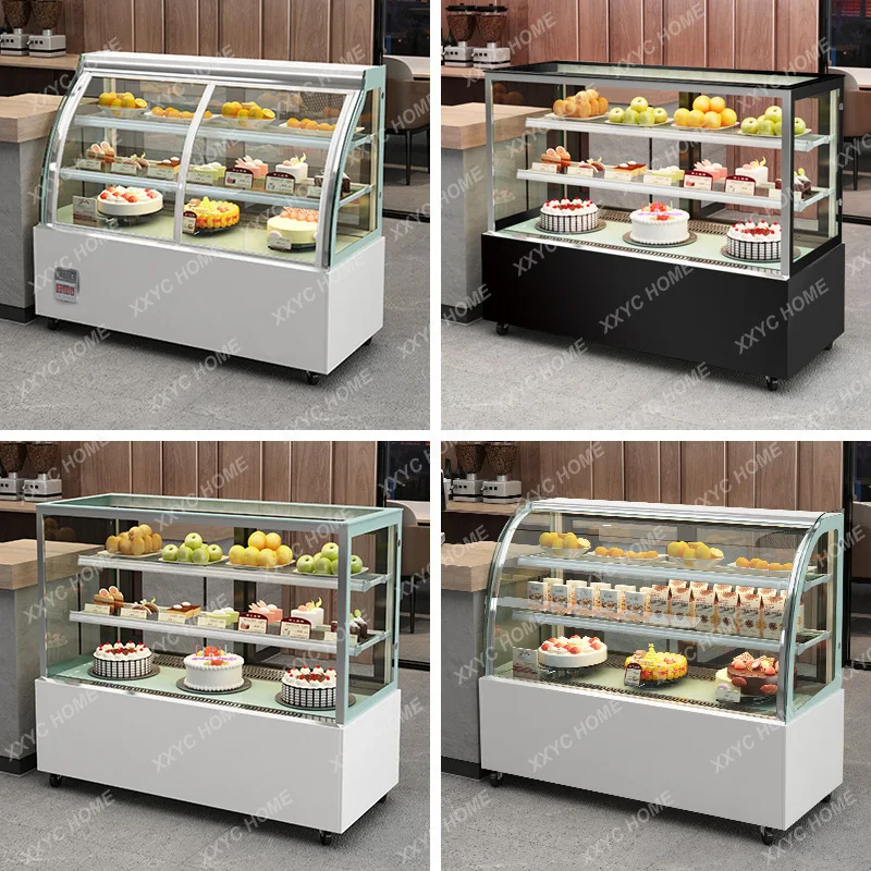 LXCake Refrigerator Display Cabinet Commercial Glass Fruit Charcuterie Dessert Freezer Air-Cooled Insulated Refrigerator Crisper