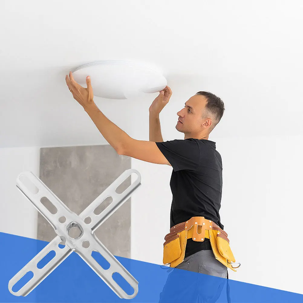 

Universal Cross Mounting Plate Metal Bracket Ceiling Light Fixture Ceiling Fan Chandelier Installation Hardware Kit Durable Iron